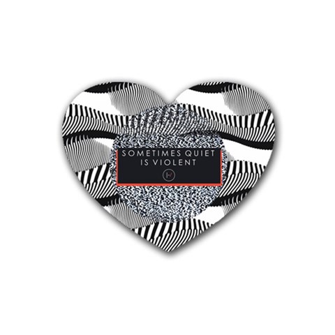 Sometimes Quiet Is Violent Twenty One Pilots The Meaning Of Blurryface Album Rubber Coaster (Heart) from ArtsNow.com Front