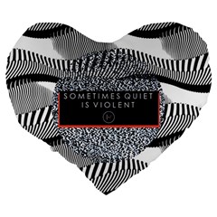 Sometimes Quiet Is Violent Twenty One Pilots The Meaning Of Blurryface Album Large 19  Premium Flano Heart Shape Cushion from ArtsNow.com Back