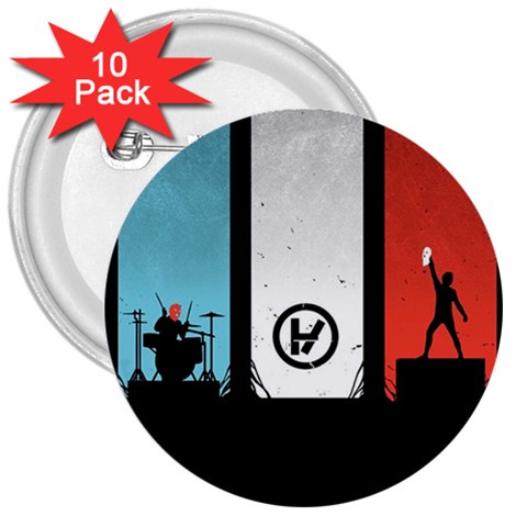 Twenty One 21 Pilots 3  Button (10 pack) from ArtsNow.com Front