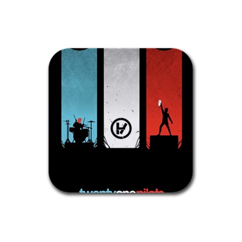 Twenty One 21 Pilots Rubber Square Coaster (4 pack) from ArtsNow.com Front