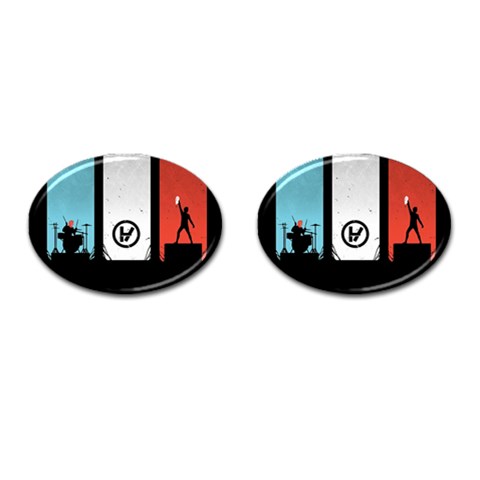 Twenty One 21 Pilots Cufflinks (Oval) from ArtsNow.com Front(Pair)