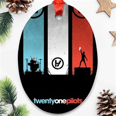 Twenty One 21 Pilots Oval Ornament (Two Sides) from ArtsNow.com Front