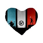 Twenty One 21 Pilots Standard 16  Premium Heart Shape Cushion 