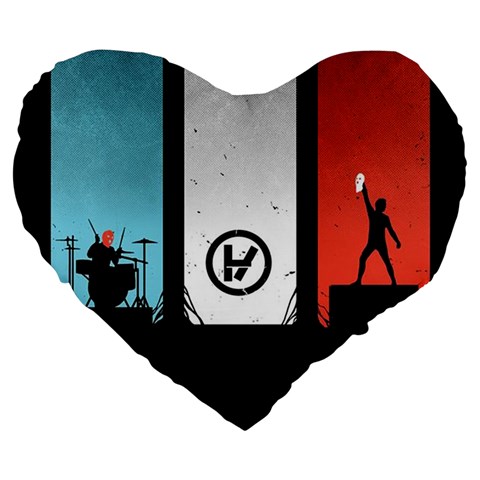 Twenty One 21 Pilots Large 19  Premium Heart Shape Cushion from ArtsNow.com Front