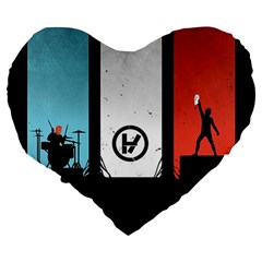 Twenty One 21 Pilots Large 19  Premium Heart Shape Cushion from ArtsNow.com Back