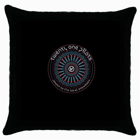 Twenty One Pilots Power To The Local Dreamder Throw Pillow Case (Black) from ArtsNow.com Front