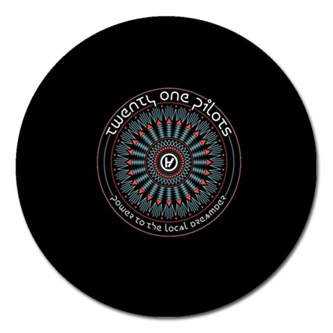 Twenty One Pilots Power To The Local Dreamder Magnet 5  (Round) from ArtsNow.com Front