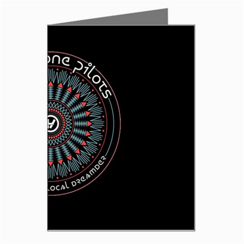 Twenty One Pilots Power To The Local Dreamder Greeting Card from ArtsNow.com Left