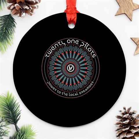 Twenty One Pilots Power To The Local Dreamder Round Ornament (Two Sides) from ArtsNow.com Front