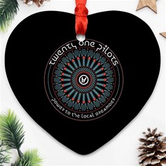 Twenty One Pilots Power To The Local Dreamder Heart Ornament (Two Sides) from ArtsNow.com Back