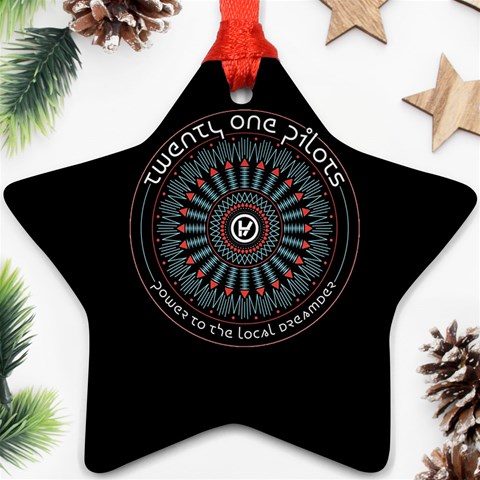 Twenty One Pilots Power To The Local Dreamder Star Ornament (Two Sides) from ArtsNow.com Front