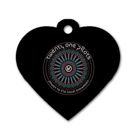 Twenty One Pilots Power To The Local Dreamder Dog Tag Heart (One Side) from ArtsNow.com Front