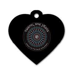 Twenty One Pilots Power To The Local Dreamder Dog Tag Heart (Two Sides) from ArtsNow.com Front