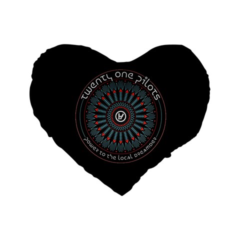 Twenty One Pilots Power To The Local Dreamder Standard 16  Premium Heart Shape Cushion  from ArtsNow.com Front