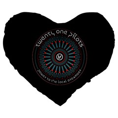 Twenty One Pilots Power To The Local Dreamder Large 19  Premium Heart Shape Cushion from ArtsNow.com Front