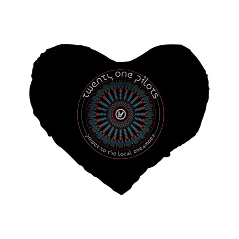 Twenty One Pilots Power To The Local Dreamder Standard 16  Premium Flano Heart Shape Cushion  from ArtsNow.com Front
