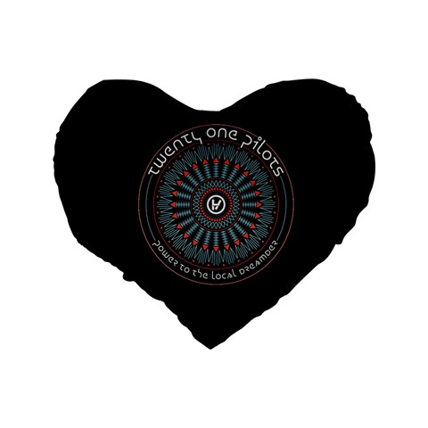 Twenty One Pilots Power To The Local Dreamder Standard 16  Premium Flano Heart Shape Cushion  from ArtsNow.com Back