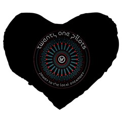 Twenty One Pilots Power To The Local Dreamder Large 19  Premium Flano Heart Shape Cushion from ArtsNow.com Back