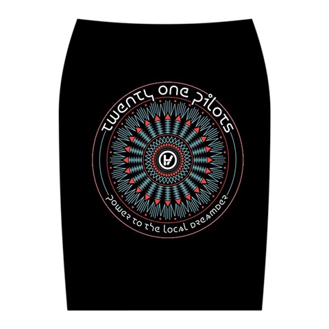 Twenty One Pilots Power To The Local Dreamder Midi Wrap Pencil Skirt from ArtsNow.com Back