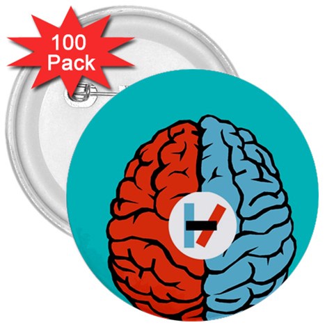 Twenty One Pilots  3  Button (100 pack) from ArtsNow.com Front