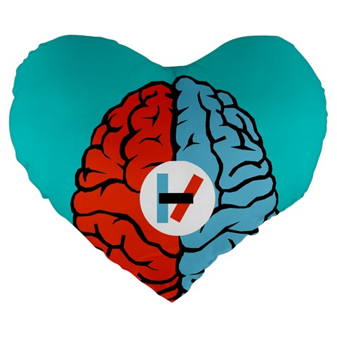 Twenty One Pilots  Large 19  Premium Heart Shape Cushion from ArtsNow.com Front