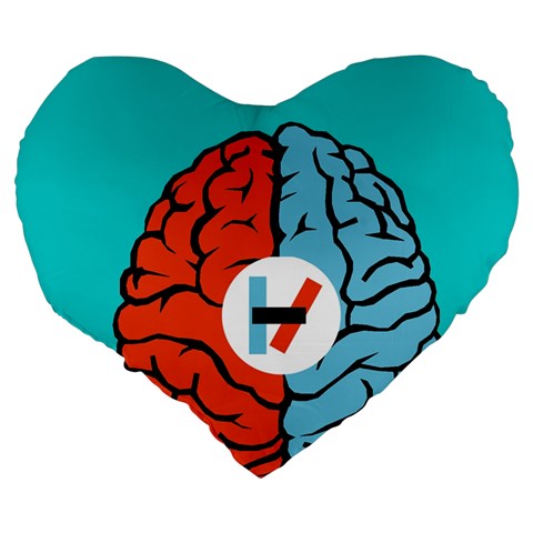 Twenty One Pilots  Large 19  Premium Flano Heart Shape Cushion from ArtsNow.com Back
