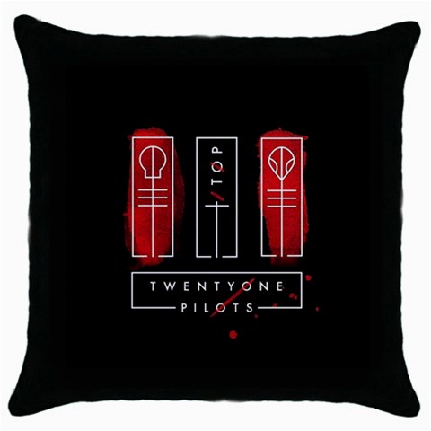 Twenty One Pilots Throw Pillow Case (Black) from ArtsNow.com Front