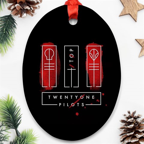 Twenty One Pilots Oval Ornament (Two Sides) from ArtsNow.com Front