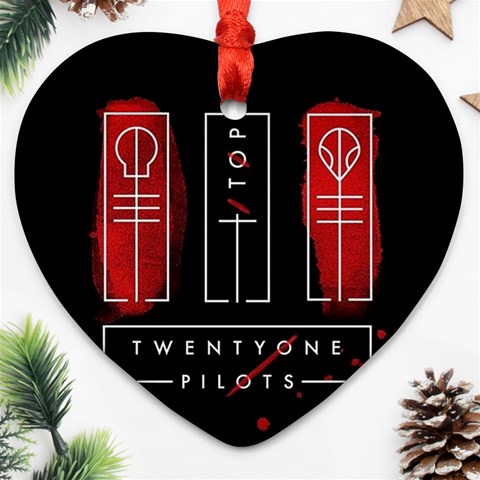 Twenty One Pilots Heart Ornament (Two Sides) from ArtsNow.com Front