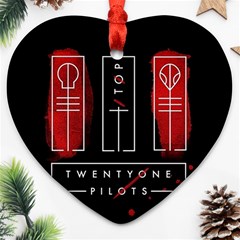 Twenty One Pilots Heart Ornament (Two Sides) from ArtsNow.com Front