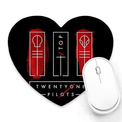 Twenty One Pilots Heart Mousepad from ArtsNow.com Front