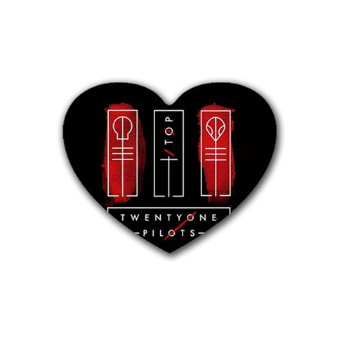 Twenty One Pilots Rubber Coaster (Heart) from ArtsNow.com Front