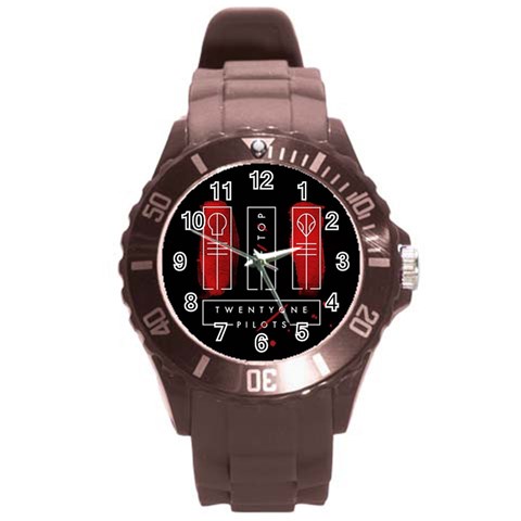 Twenty One Pilots Round Plastic Sport Watch (L) from ArtsNow.com Front