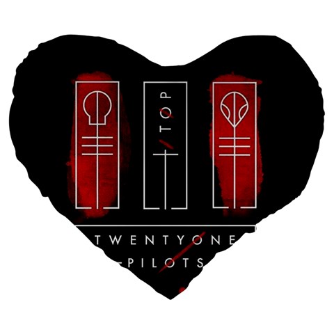 Twenty One Pilots Large 19  Premium Heart Shape Cushion from ArtsNow.com Front