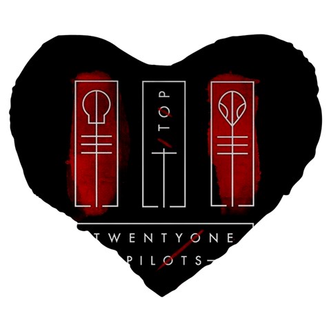Twenty One Pilots Large 19  Premium Heart Shape Cushion from ArtsNow.com Back
