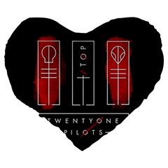 Twenty One Pilots Large 19  Premium Heart Shape Cushion from ArtsNow.com Back