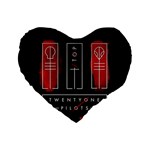 Twenty One Pilots Standard 16  Premium Flano Heart Shape Cushion 