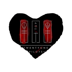 Twenty One Pilots Standard 16  Premium Flano Heart Shape Cushion  from ArtsNow.com Back
