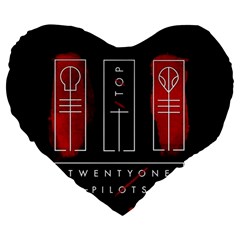 Twenty One Pilots Large 19  Premium Flano Heart Shape Cushion from ArtsNow.com Front
