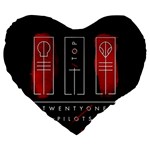 Twenty One Pilots Large 19  Premium Flano Heart Shape Cushion