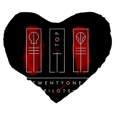 Twenty One Pilots Large 19  Premium Flano Heart Shape Cushion from ArtsNow.com Back