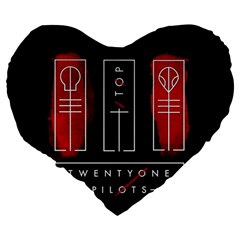 Twenty One Pilots Large 19  Premium Flano Heart Shape Cushion from ArtsNow.com Back