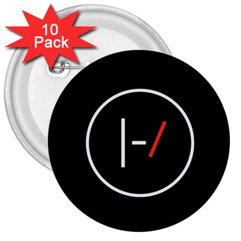 Twenty One Pilots Band Logo 3  Button (10 pack) from ArtsNow.com Front