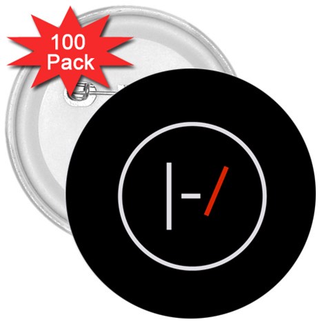 Twenty One Pilots Band Logo 3  Button (100 pack) from ArtsNow.com Front