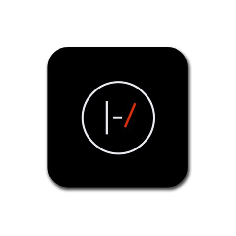 Twenty One Pilots Band Logo Rubber Square Coaster (4 pack) from ArtsNow.com Front
