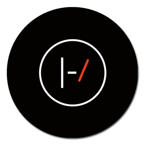Twenty One Pilots Band Logo Magnet 5  (Round) from ArtsNow.com Front