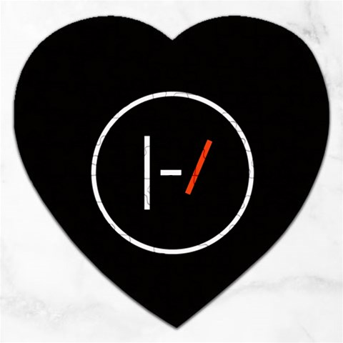 Twenty One Pilots Band Logo Jigsaw Puzzle (Heart) from ArtsNow.com Front