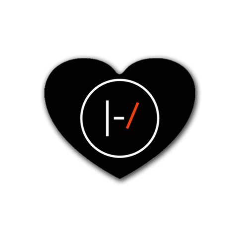 Twenty One Pilots Band Logo Rubber Heart Coaster (4 pack) from ArtsNow.com Front