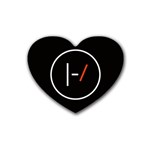 Twenty One Pilots Band Logo Rubber Heart Coaster (4 pack)