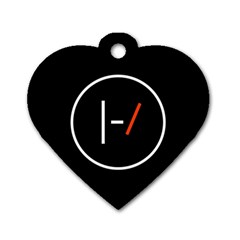 Twenty One Pilots Band Logo Dog Tag Heart (Two Sides) from ArtsNow.com Front